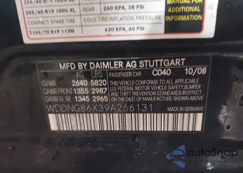 2009 Mercedes-Benz S 550 4Matic z USA, uszkodzony, nr VIN WDDNG86X39A266131